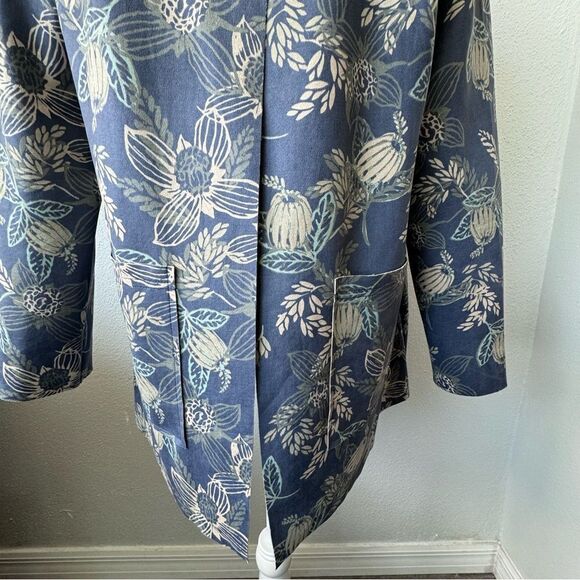 Naturals D & Co Open Front Cardigan Floral Faux Suede QVC SZ M - Picture 4 of 13
